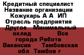 Кредитный специалист › Название организации ­ Кожукарь А.А, ИП › Отрасль предприятия ­ Другое › Минимальный оклад ­ 15 000 - Все города Работа » Вакансии   . Тамбовская обл.,Тамбов г.